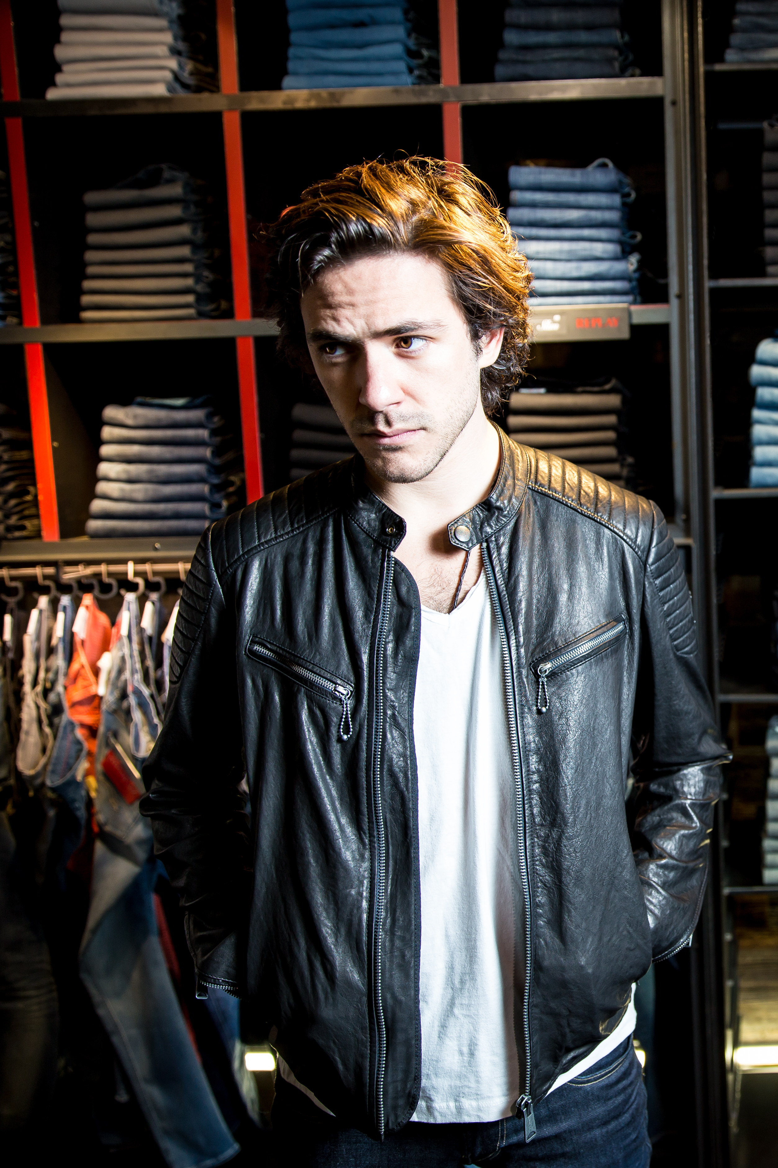 Jack Savoretti photo shoot at Replay Clothing, Carnaby Street, London